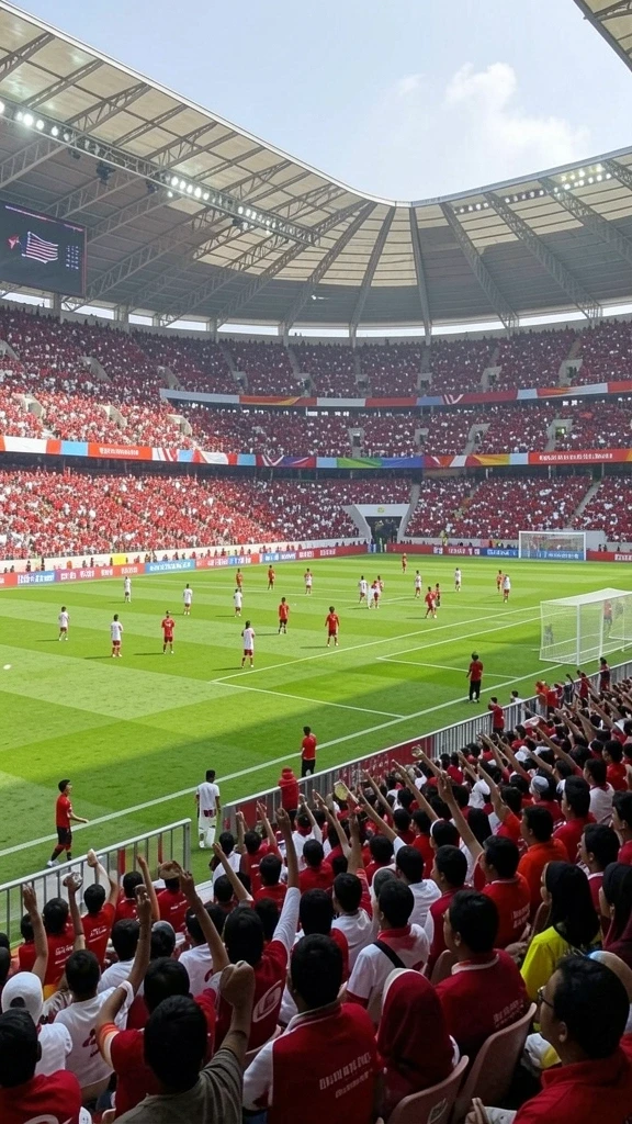 Lingkungan permainan yang indah dan detail.
