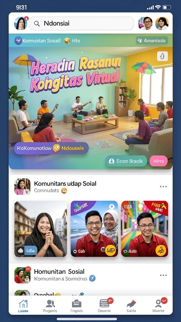 Tampilan home screen yang menarik dan mudah dinavigasi.