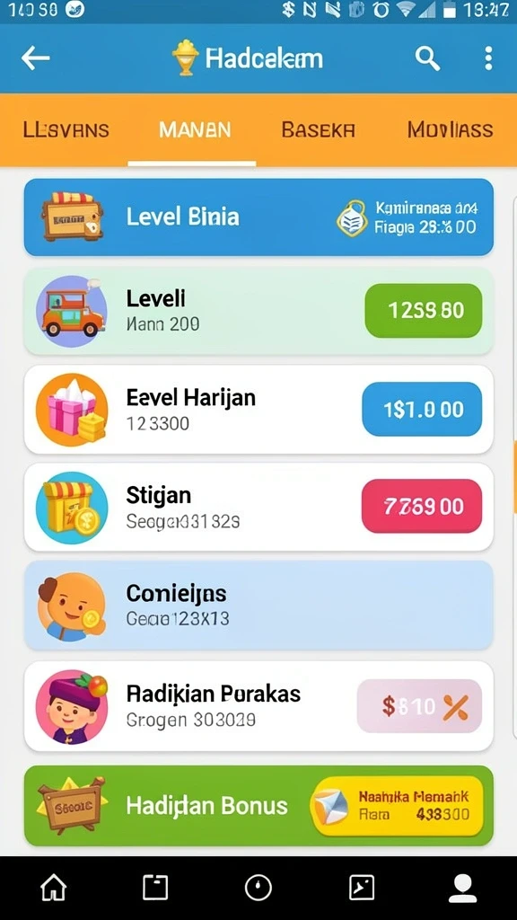 Berbagai pilihan permainan yang seru dan menarik.