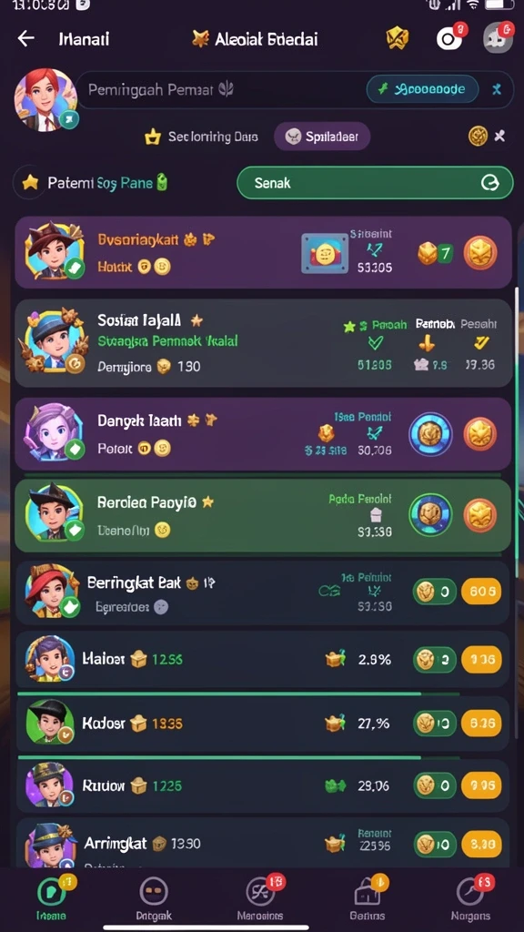 Level yang beragam dan penuh tantangan.